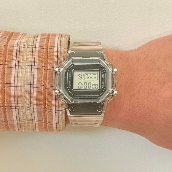 Casio Other - Y2K Clear Digital Quartz Watch with Black Accents Unisex 8.5" New